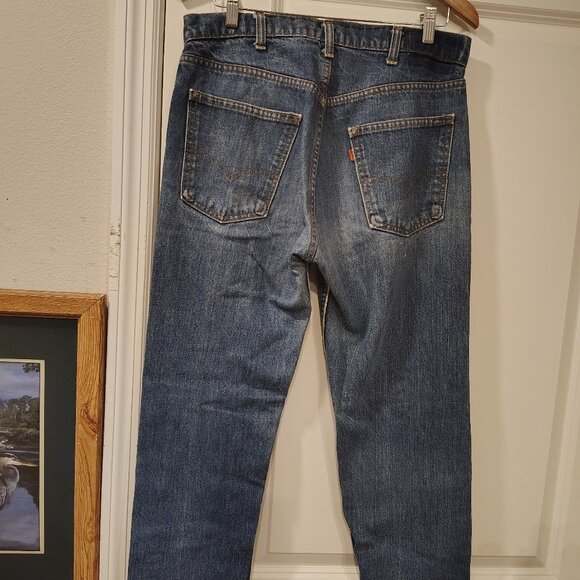 Vintage Orange Tag 70s or 80s , Levi Straus Jeans, 34 Waist 42 Length WORN - Picture 9 of 14